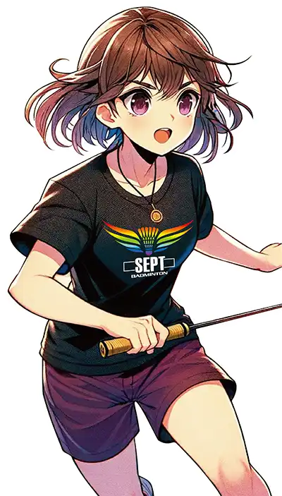 バドミントンをしている少女のイラスト