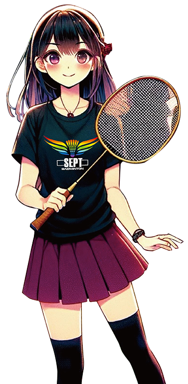 ラケットを持つ少女のイラスト
